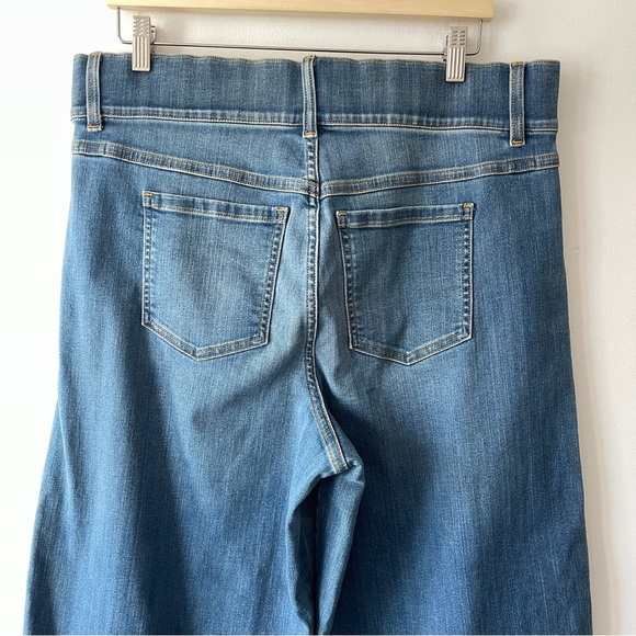 SPANX Wide Leg Denim Jeans Size 1X Stretch High Rise Pull-On Women’s Blue Jeans - Picture 4 of 7